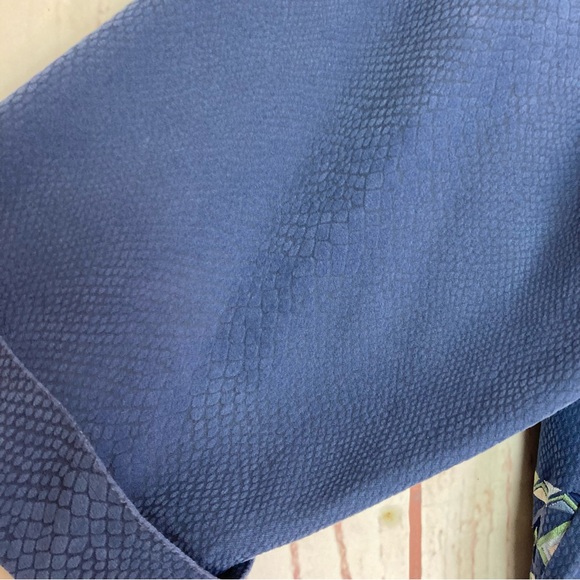 Vintage Liz & Me Maxi Dress Plus Size 3X Blue Moleskin Snake Texture 3/4 Sleeve - Picture 14 of 14